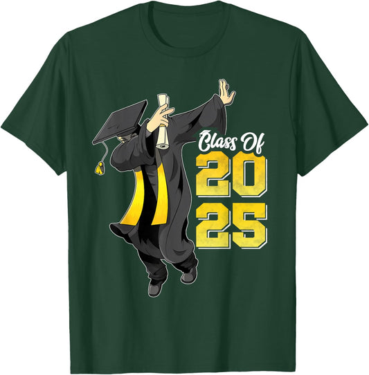 Dabbing Graduation Class of 2025 Gift Men Funny Graduation T-Shirt - T-Shirt | Forest