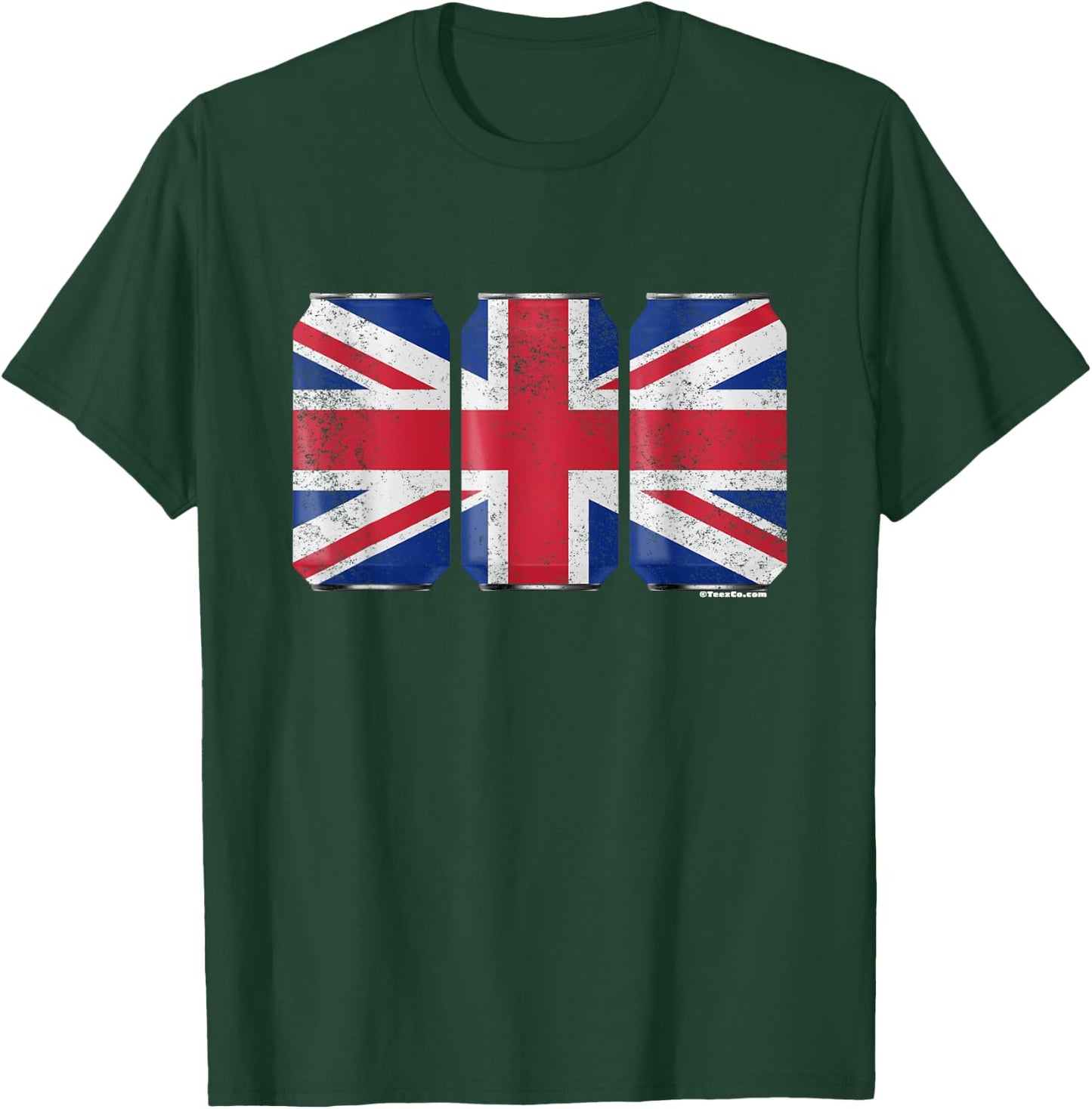 Cool Graphic Beer Cans England Flag T-Shirt - T-Shirt | Forest