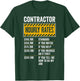 Funny Contractor Hourly Rates Gift Repairman Labor Rates T-Shirt - T-Shirt | Forest