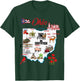Illustrated map of the state of Ohio in the USA, major cities T-Shirt - T-Shirt | Forest