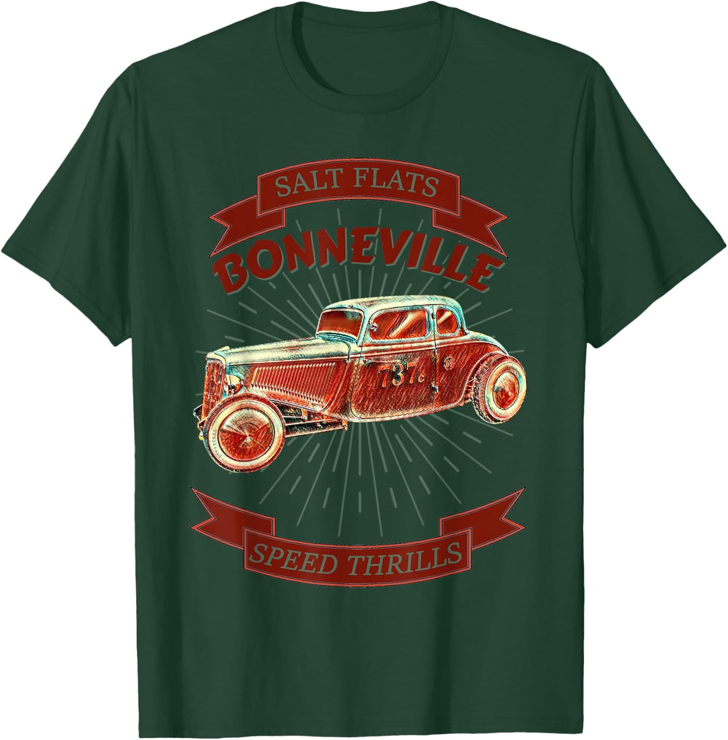 Bonneville Salt Flats Vintage Retro Hot Rod Race Car T-Shirt - T-Shirt | Forest