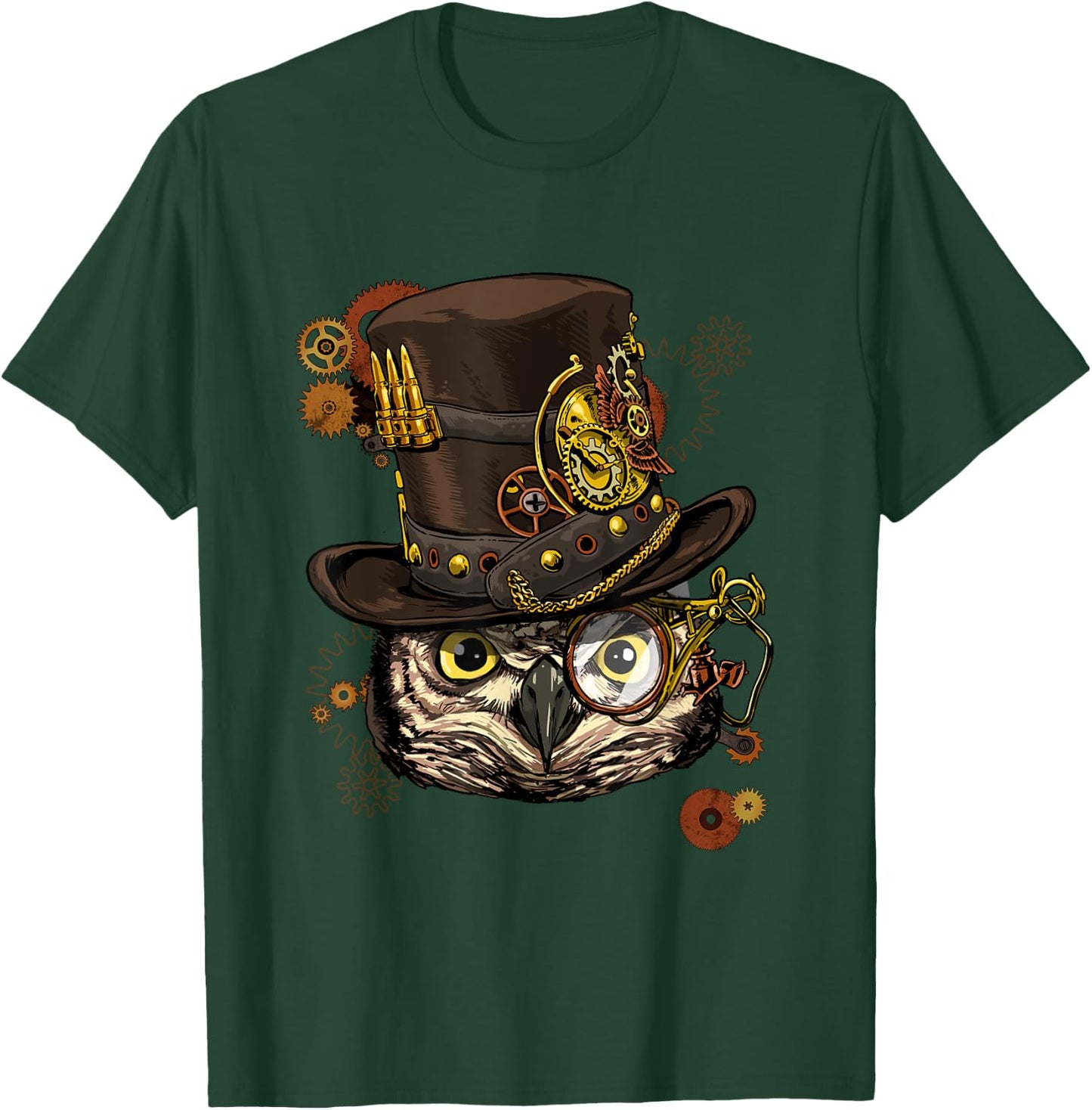 Steampunk Owl Mechanical Steampunk Gears Bird Owl Lover T-Shirt - T-Shirt | Forest
