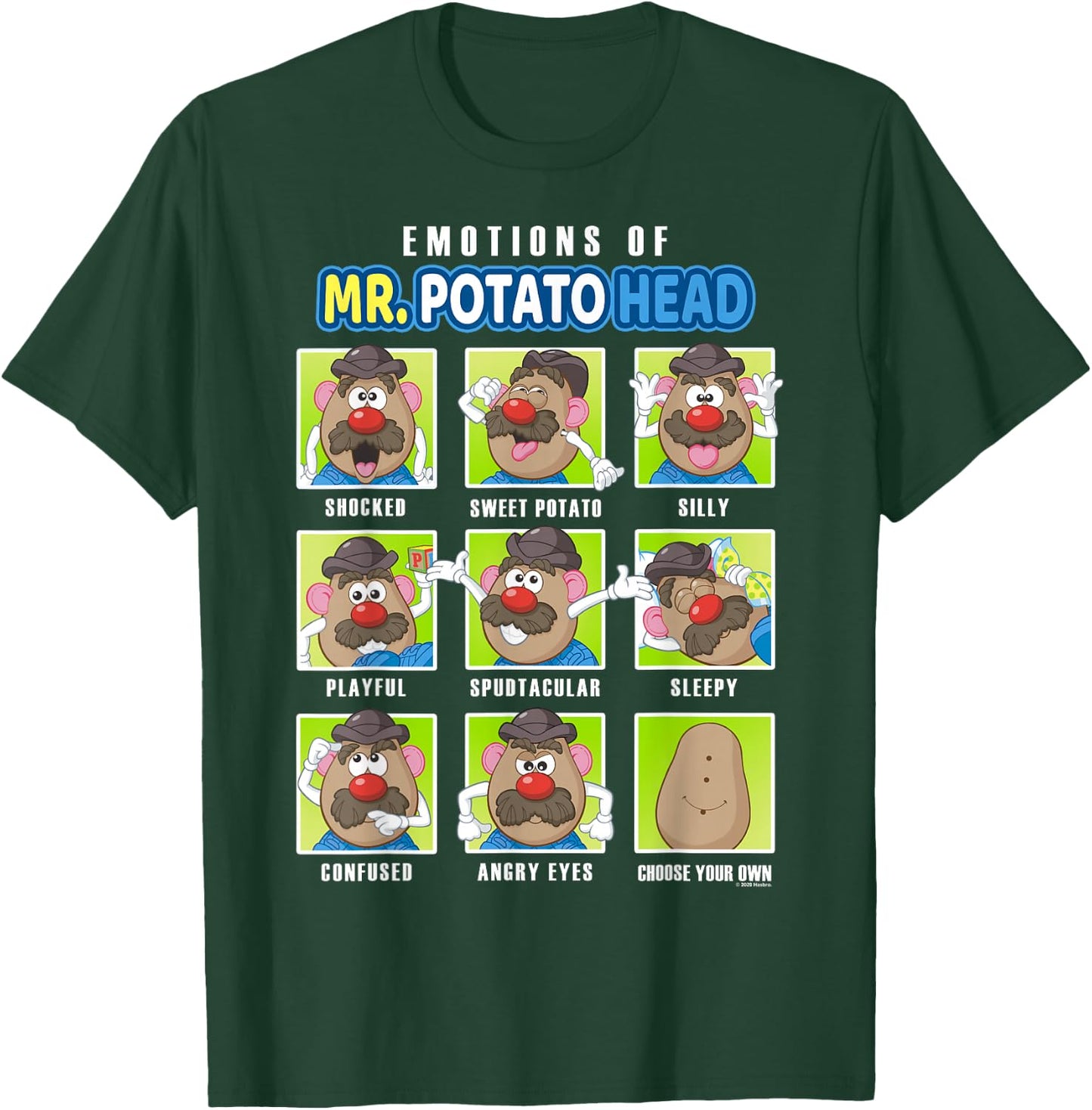 Mr. Potato Head Emotions Color Retro Box Up Faces T-Shirt - T-Shirt | Forest