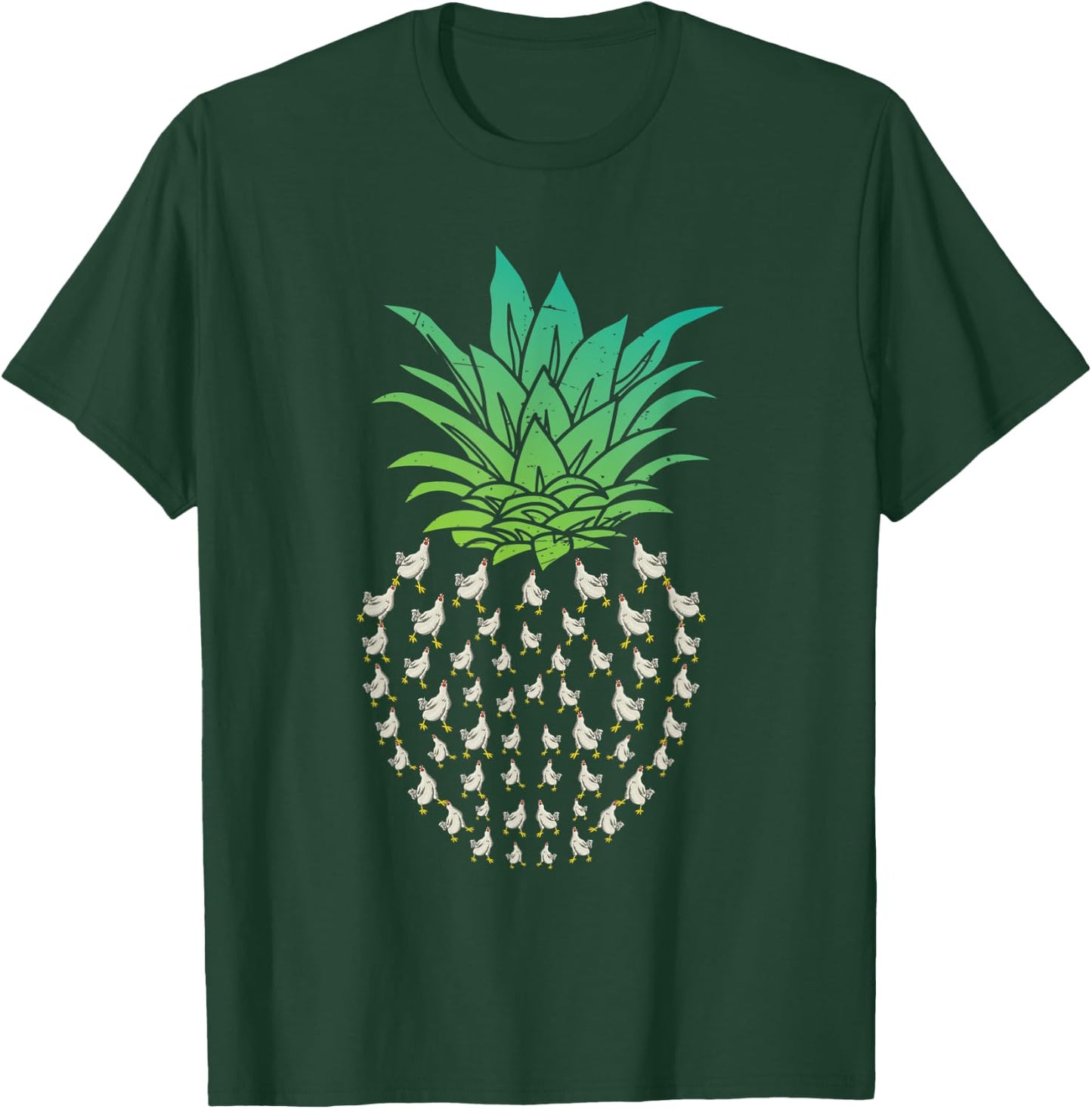 Farm Animal Bird Hen Pineapple Chicken T-Shirt - T-Shirt | Forest
