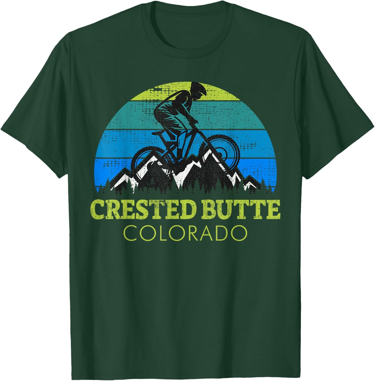 Crested Butte Colorado Mountain Biking T-Shirt - T-Shirt | Forest