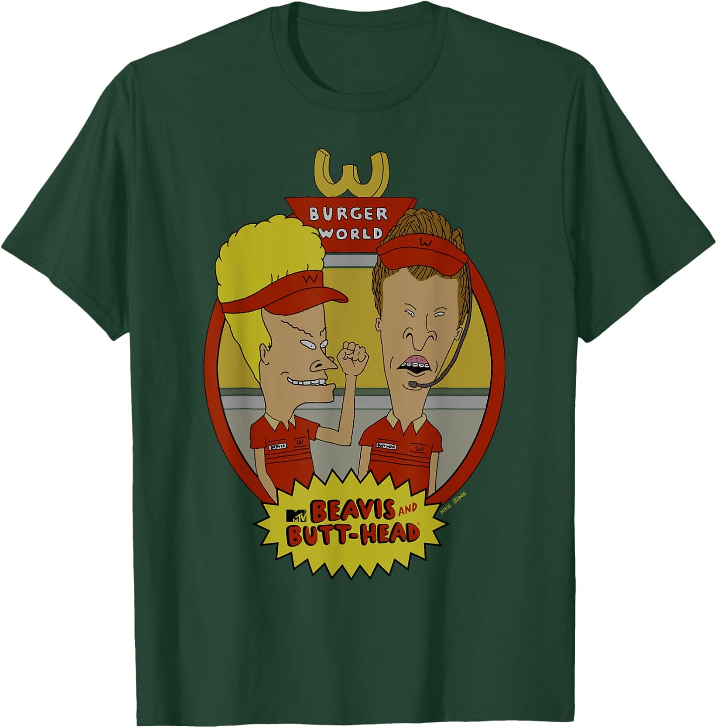 Beavis and Butt-Head Burger World Circle Frame Poster T-Shirt - T-Shirt | Forest