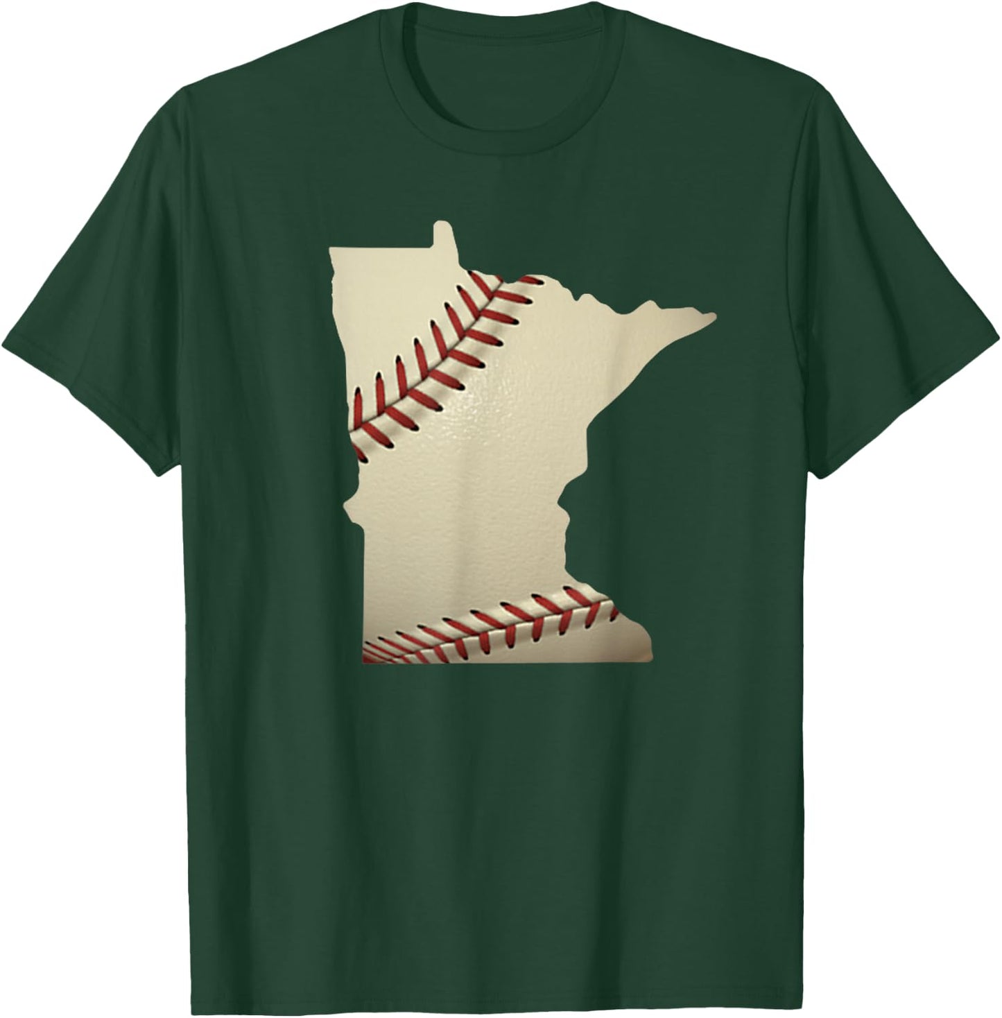 Minnesota Baseball State Map Softball Love MN USA Fan T-Shirt - T-Shirt | Forest