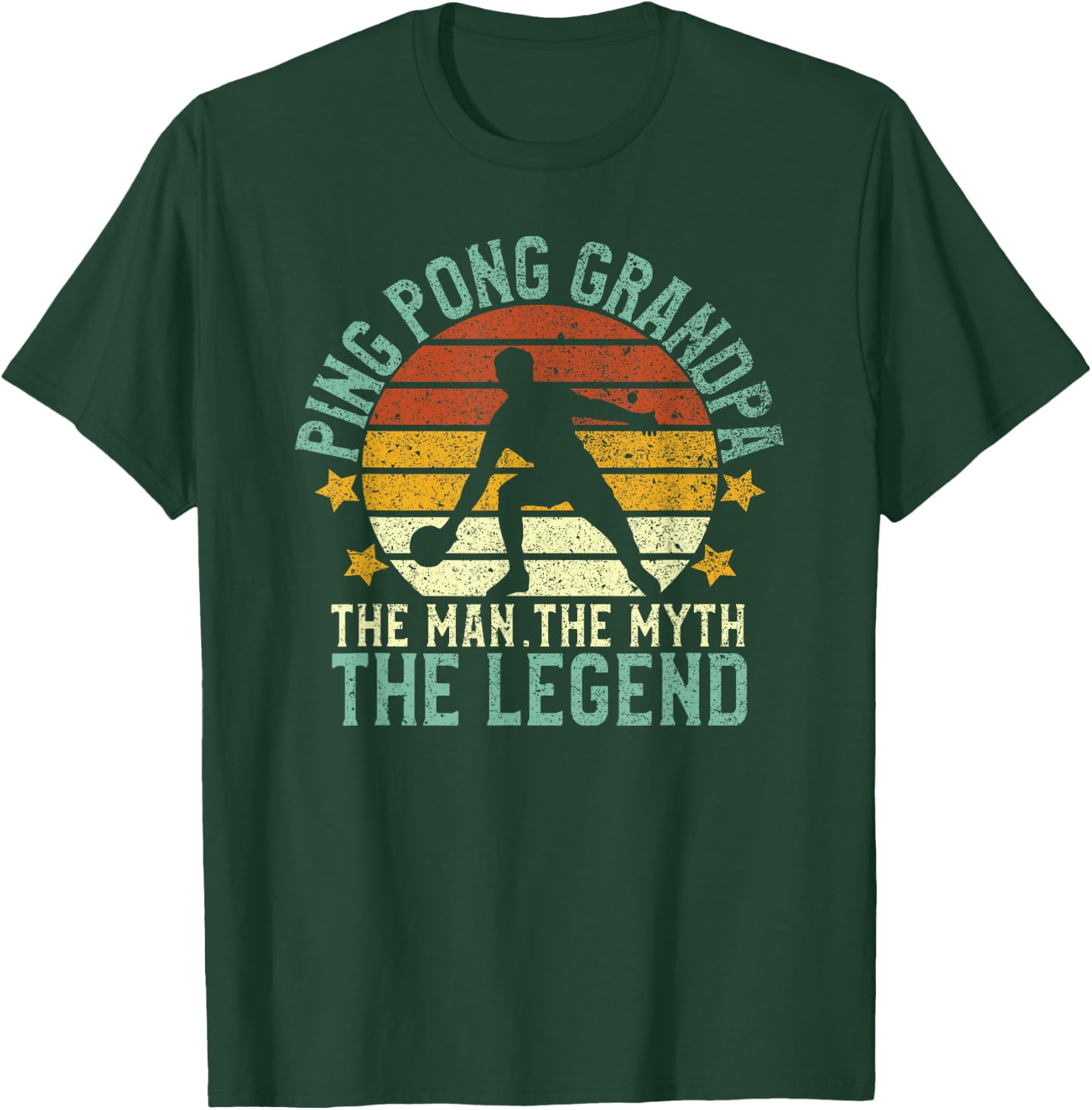 Ping Pong Grandpa The Man The Myth The Legend Table Tennis T-Shirt - T-Shirt | Forest