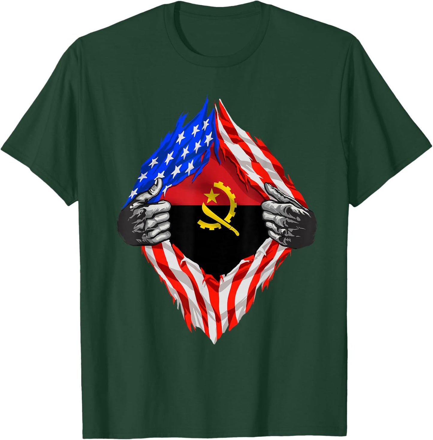 Angola Shirt Super Angola Flag Central Africa Angolan Roots T-Shirt - T-Shirt | Forest