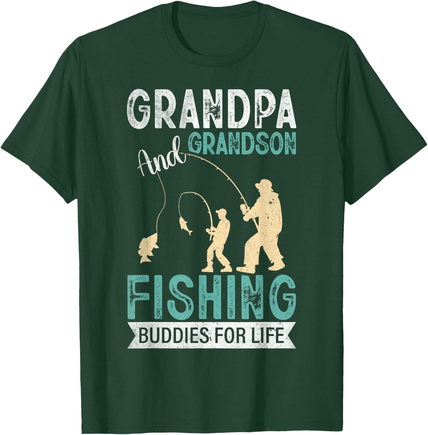 Grandpa and Grandson Fishing Buddies for Life Matching T-Shirt - T-Shirt | Forest