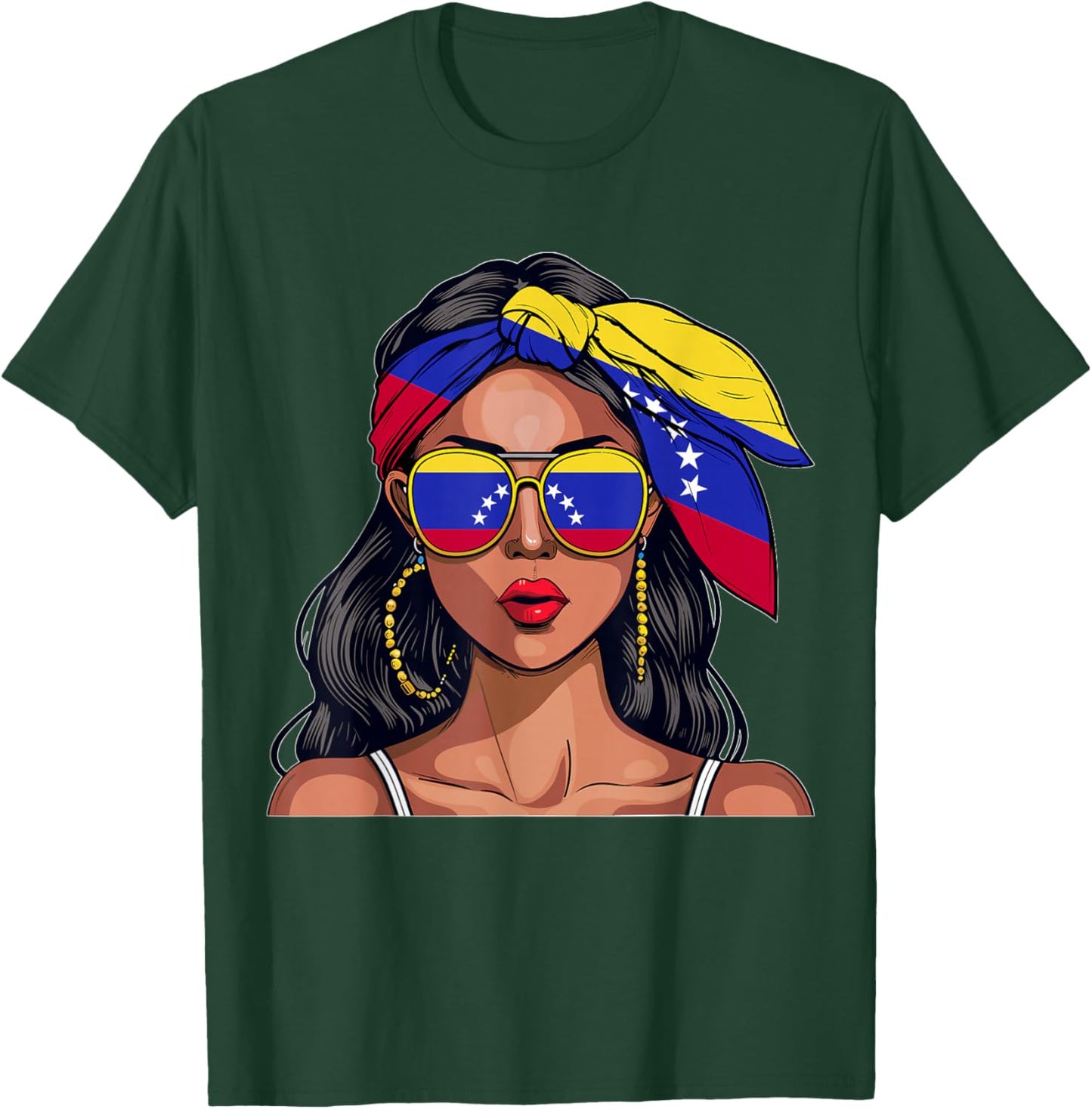 Venezuelana Souvenirs Products Woman Flag Uniform Venezuela T-Shirt - T-Shirt | Forest