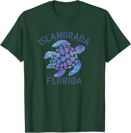 Islamorada, FL Beach Design / Tribal Turtle Gift Women Kids T-Shirt - T-Shirt | Forest