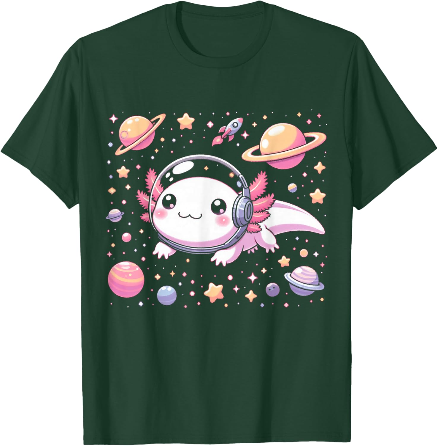 Astrolotl Space Axolotl - Kawaii Japanese Anime Axolotl T-Shirt - T-Shirt | Forest