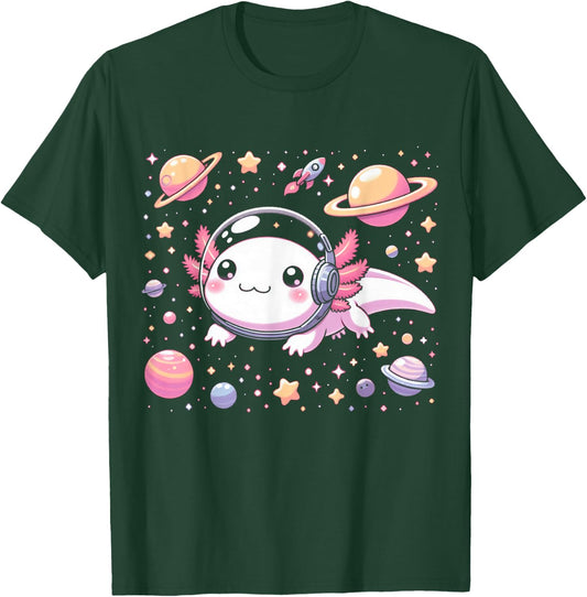 Astrolotl Space Axolotl - Kawaii Japanese Anime Axolotl T-Shirt - T-Shirt | Forest