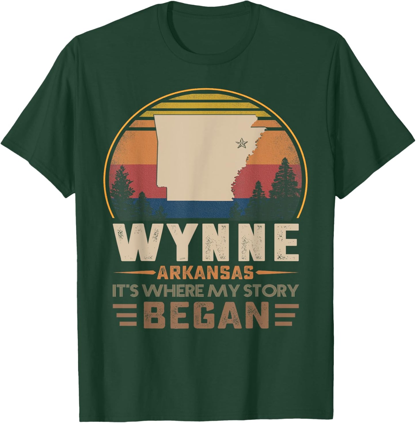 Vintage Wynne Arkansas Homtown My Story Began T-Shirt - T-Shirt | Forest