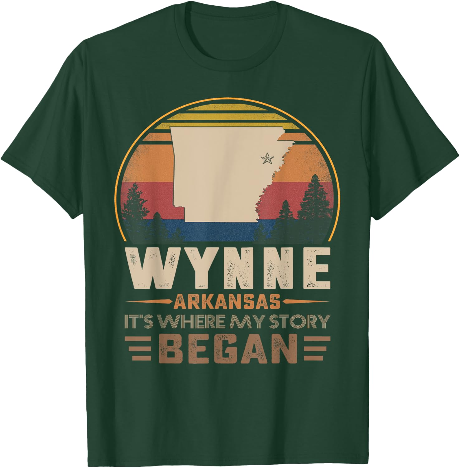 Vintage Wynne Arkansas Homtown My Story Began T-Shirt - T-Shirt | Forest