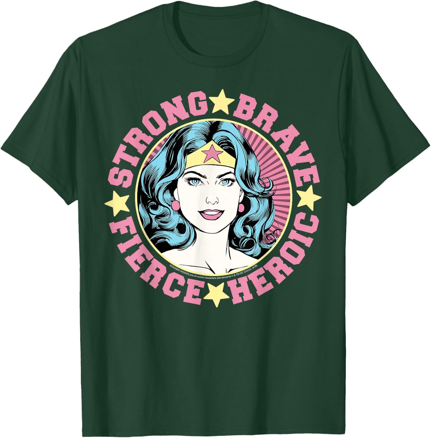 DC Comics Wonder Woman Strong Brave Vintage Wrap Around T-Shirt - T-Shirt | Forest