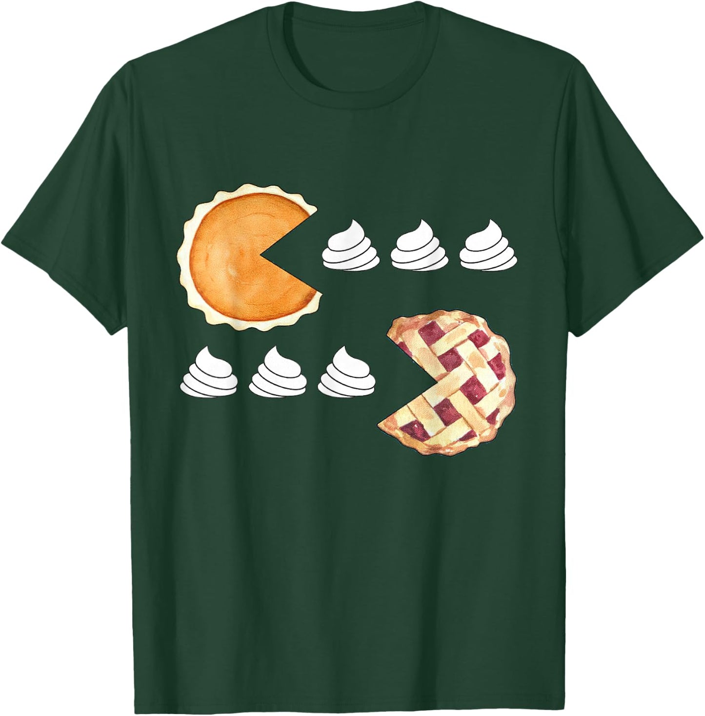 Pumpkin Pie Eating Whipped Cream, Apple Pie Thanksgiving T-Shirt - T-Shirt | Forest