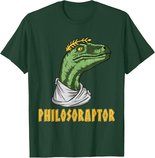 Philosophy Major Student Shirts & Gifts Philosoraptor Velociraptor Philosopher - Funny Philosophy T-Shirt - T-Shirt | Forest