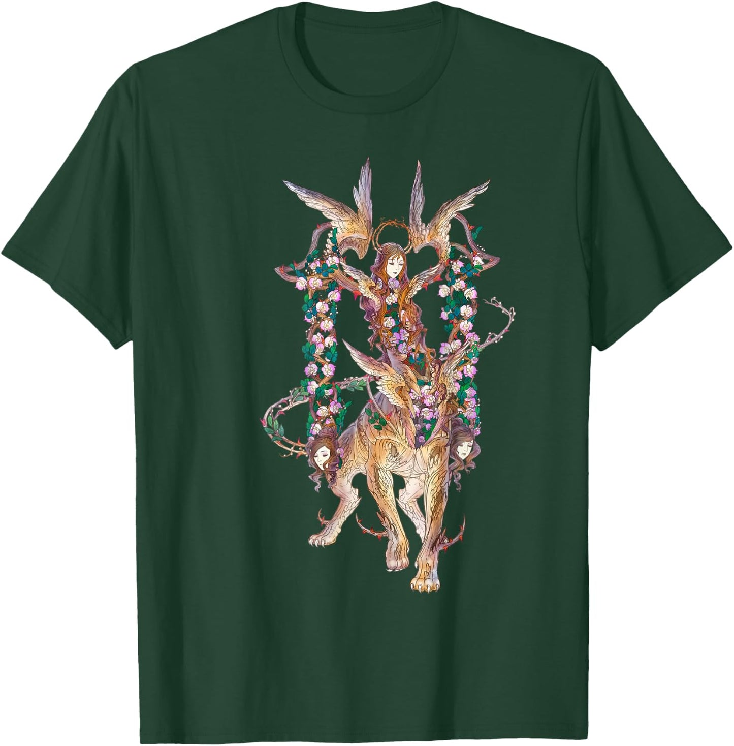 Fantasy art Greek Mythology Sphinx T-Shirt - T-Shirt | Forest