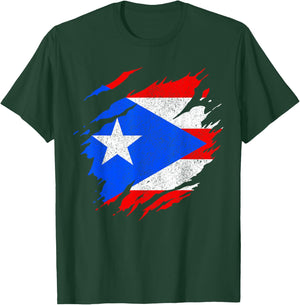 Puerto Rico Flag Vintage T-Shirt - T-Shirt | Forest