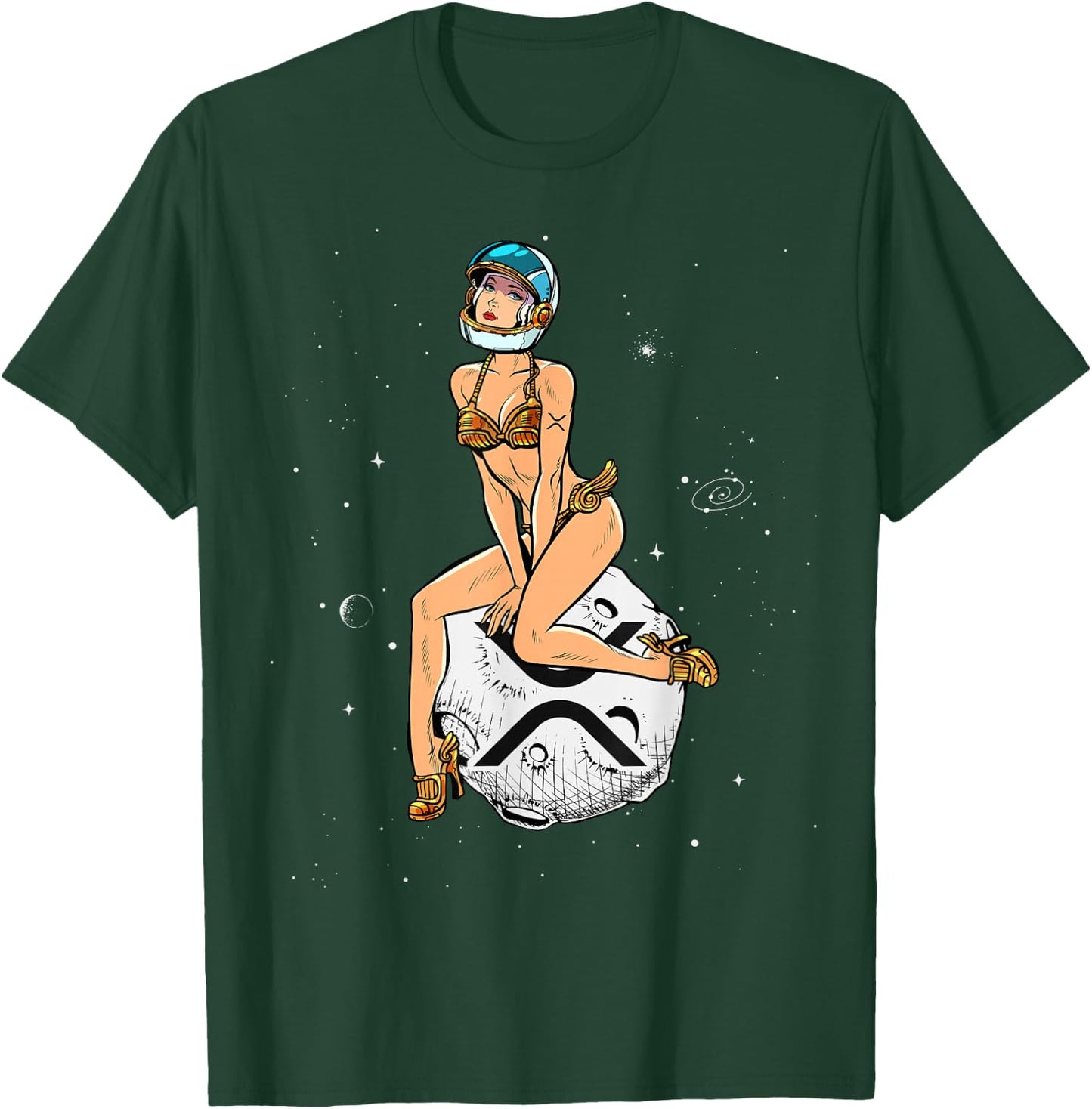 Cryptocurrency Pin-up Girl Hodling XRP Ripple Crypto Moon T-Shirt - T-Shirt | Forest