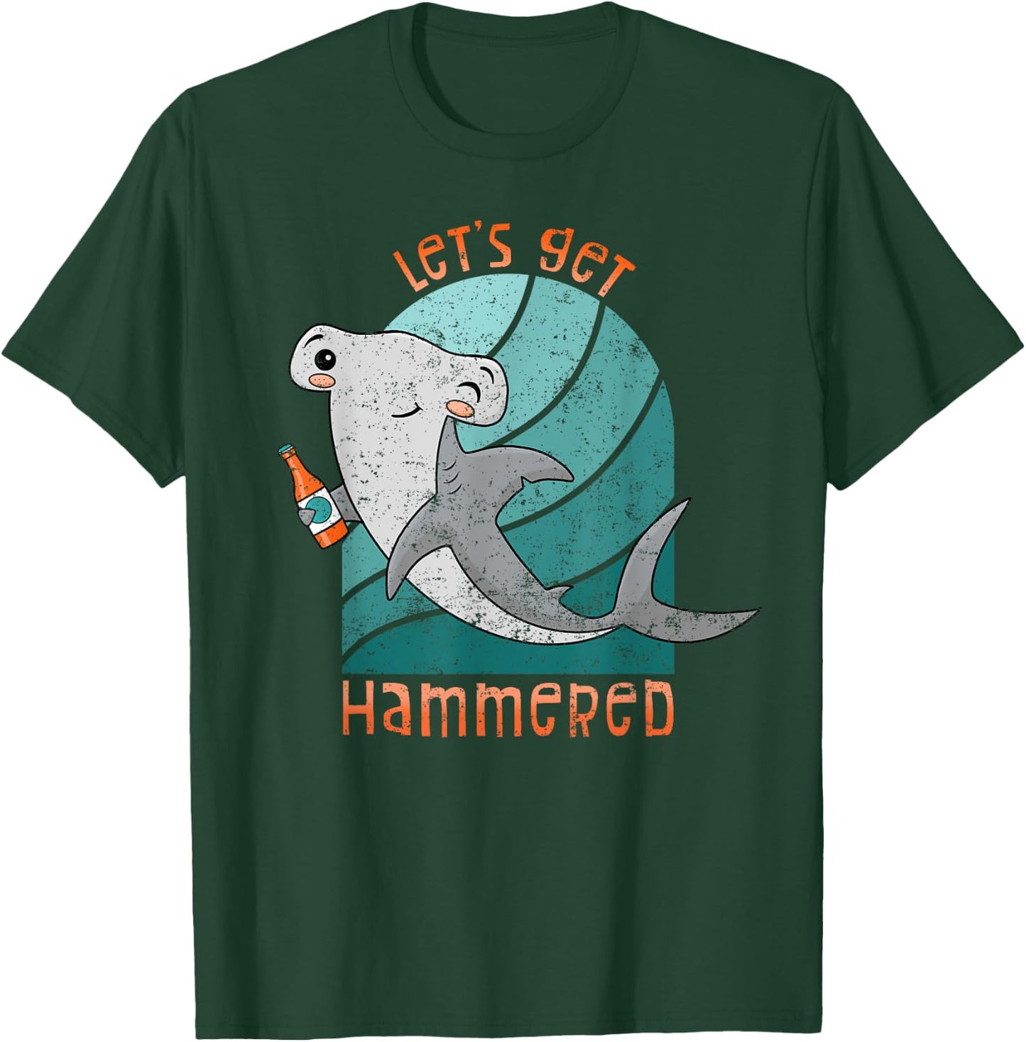 Funny Hammerhead Shark Let's Get Hammered Drinking T-Shirt - T-Shirt | Forest