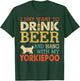 Yorkiepoo Dad Drink Beer Hang With Dog Funny Men Vintage T-Shirt - T-Shirt | Forest