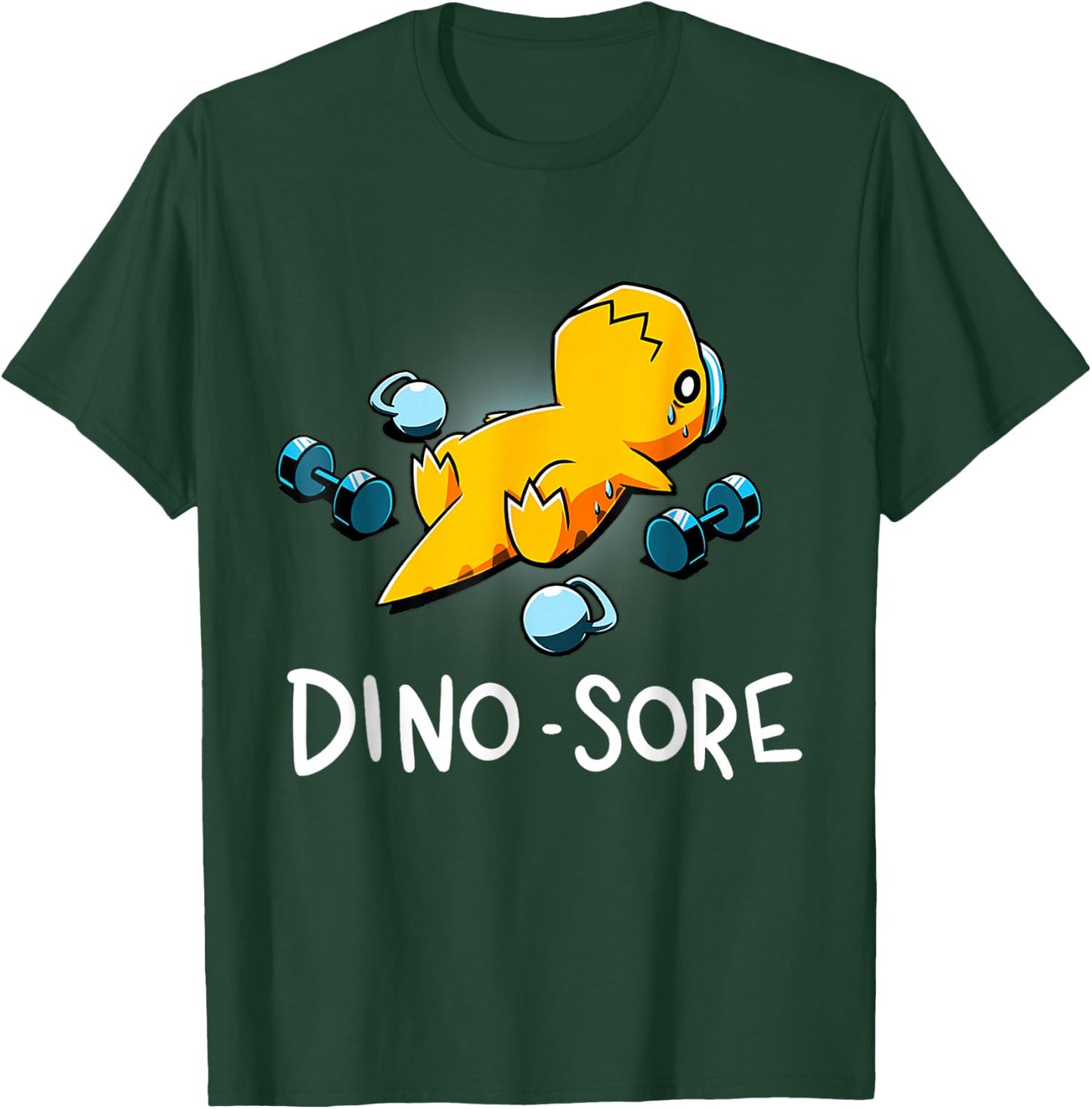 Funny Dinosaur Workout Gym Fitness Lifting, Cute Dino Sore T-Shirt - T-Shirt | Forest