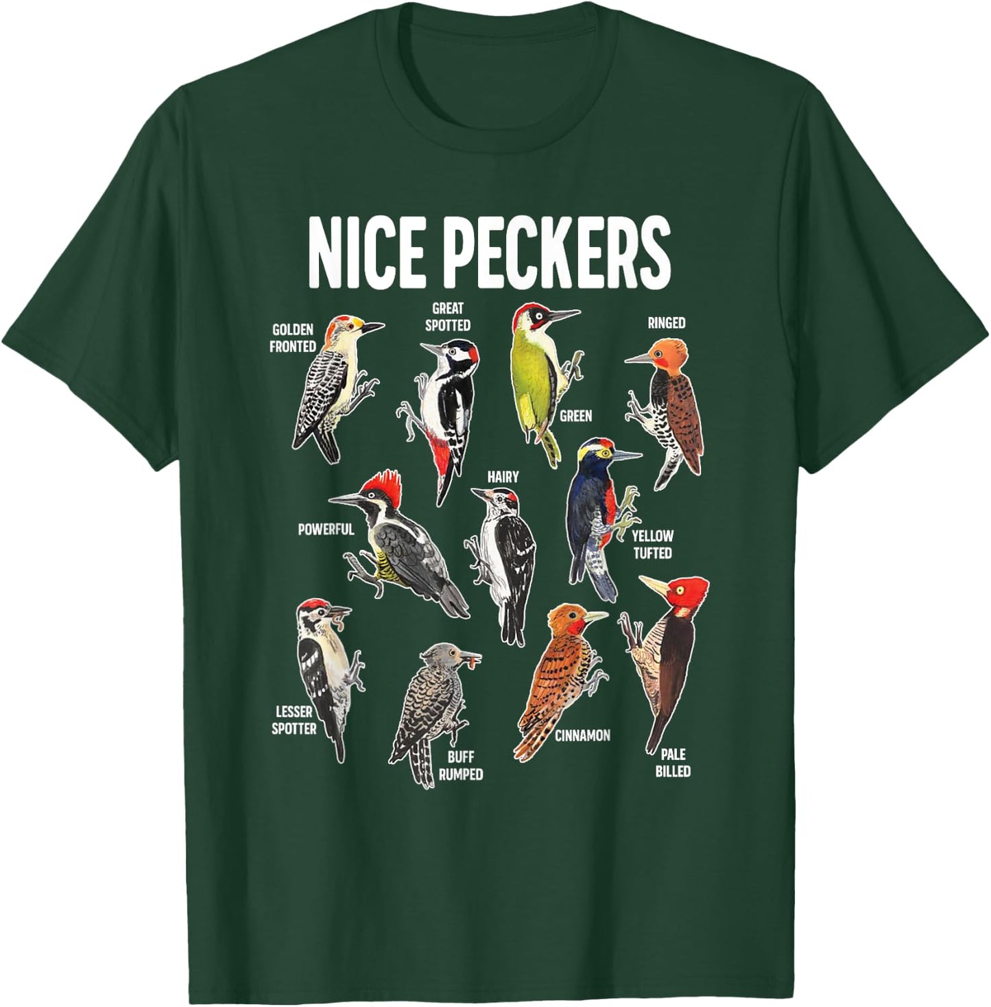 Nice Pecker Pun Adult Joke Funny Bird Lover Birdwatcher T-Shirt - T-Shirt | Forest