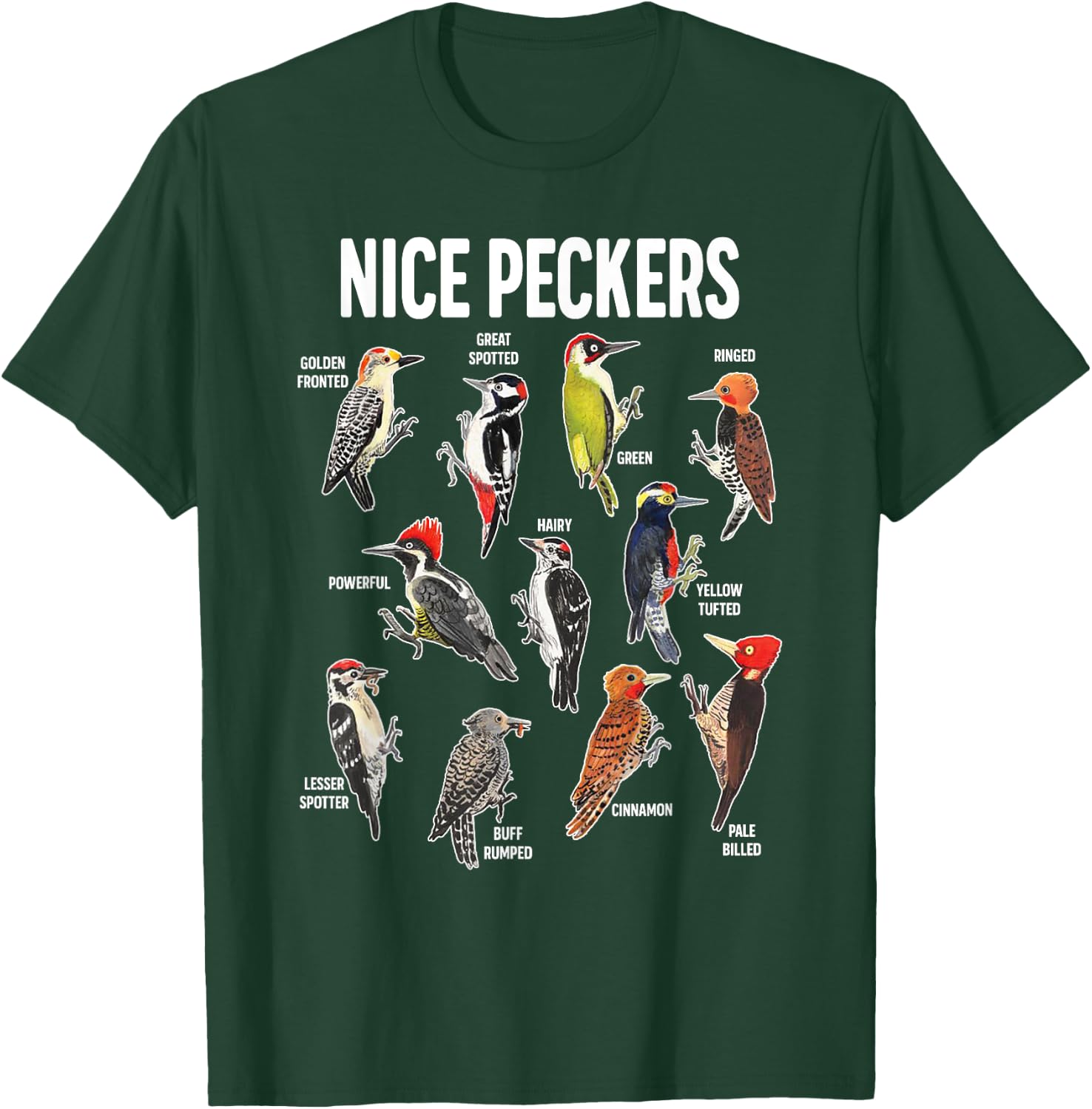 Nice Pecker Pun Adult Joke Funny Bird Lover Birdwatcher T-Shirt - T-Shirt | Forest