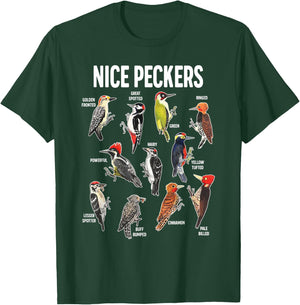 Nice Pecker Pun Adult Joke Funny Bird Lover Birdwatcher T-Shirt - T-Shirt | Forest