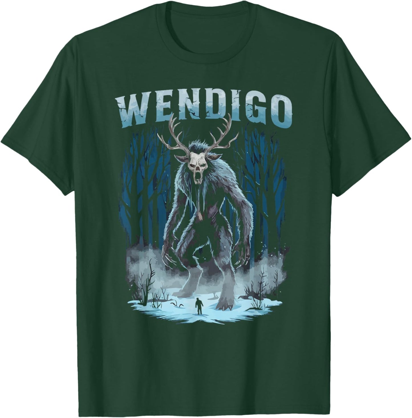 Wendigo Monster Legendary Creature Cryptozoology Cryptid T-Shirt - T-Shirt | Forest