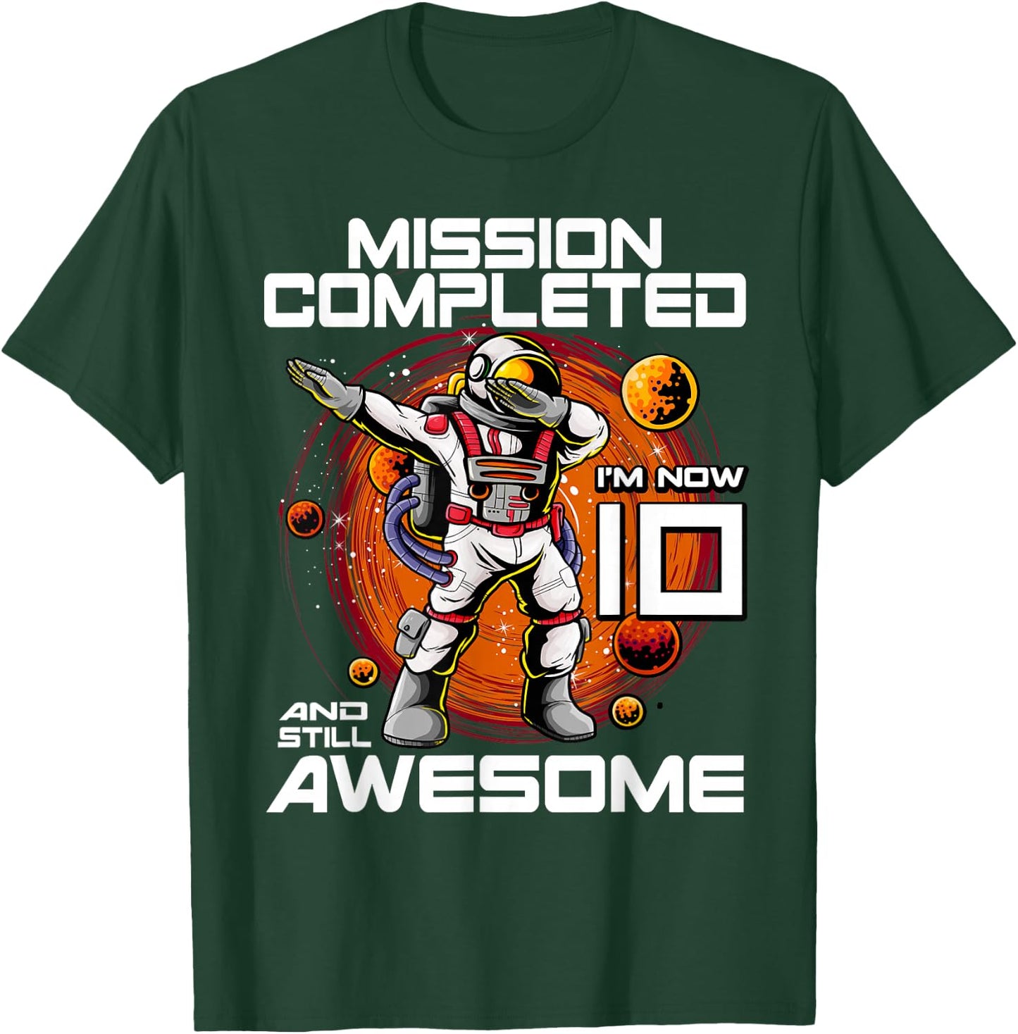 10th Birthday Astronaut 10 Years Old Outer Space Birthday T-Shirt - T-Shirt | Forest