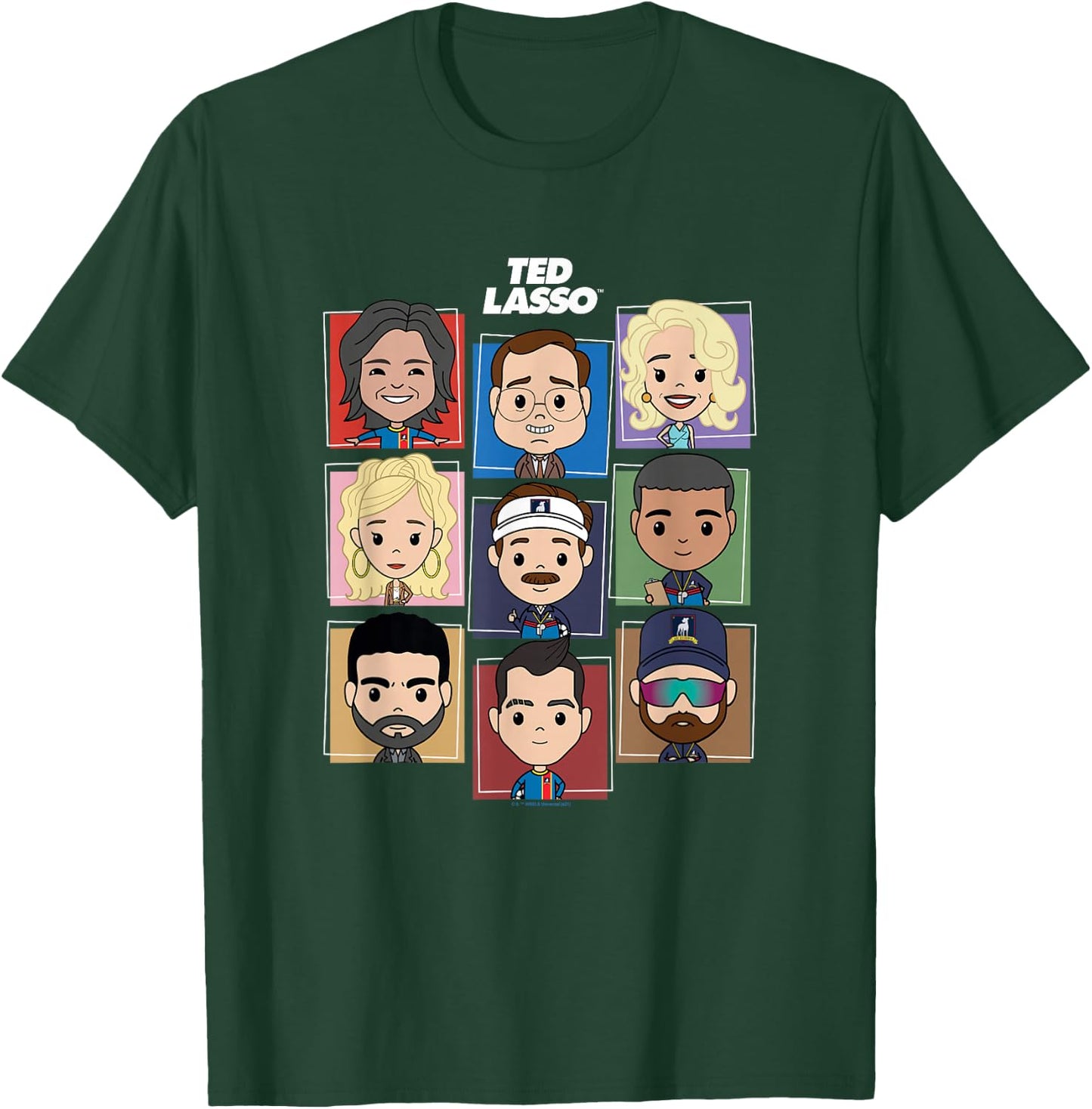 Ted Lasso Chibi Character Color Pop Box Up Portraits T-Shirt - T-Shirt | Forest