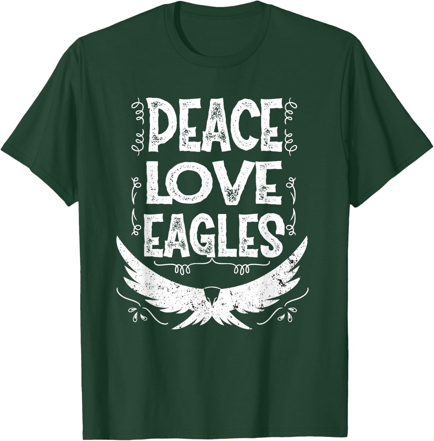 Peace Love Eagles Gift Bald Eagle T-Shirt - T-Shirt | Forest