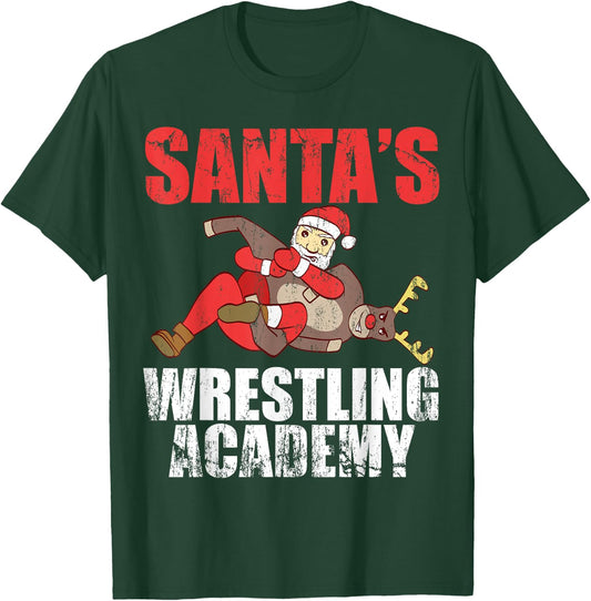 Santa Sport Wrestling Ring Fight Choke Tap Design T-Shirt - T-Shirt | Forest
