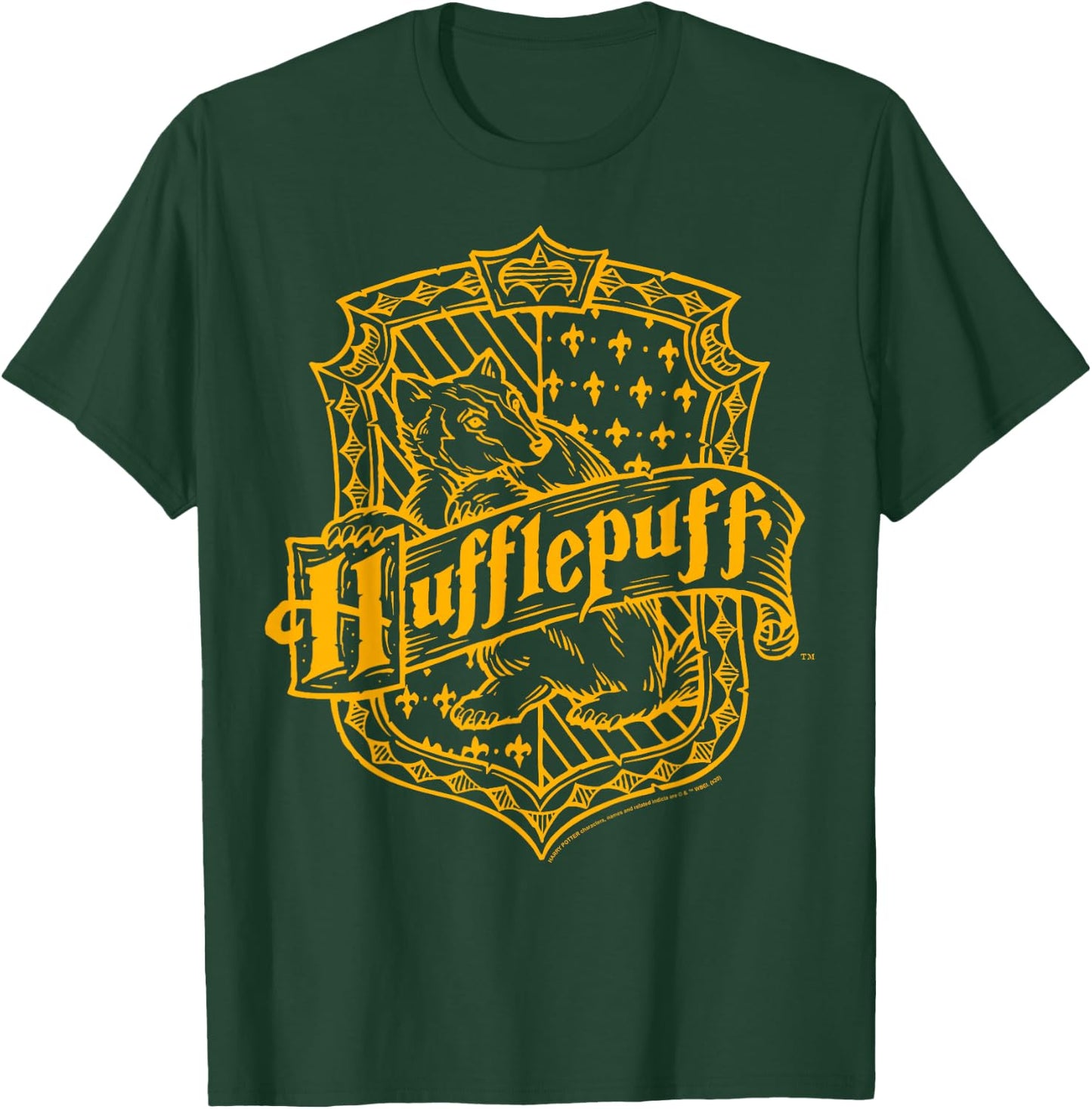 Harry Potter Hufflepuff Dark Detailed Crest T-Shirt - T-Shirt | Forest