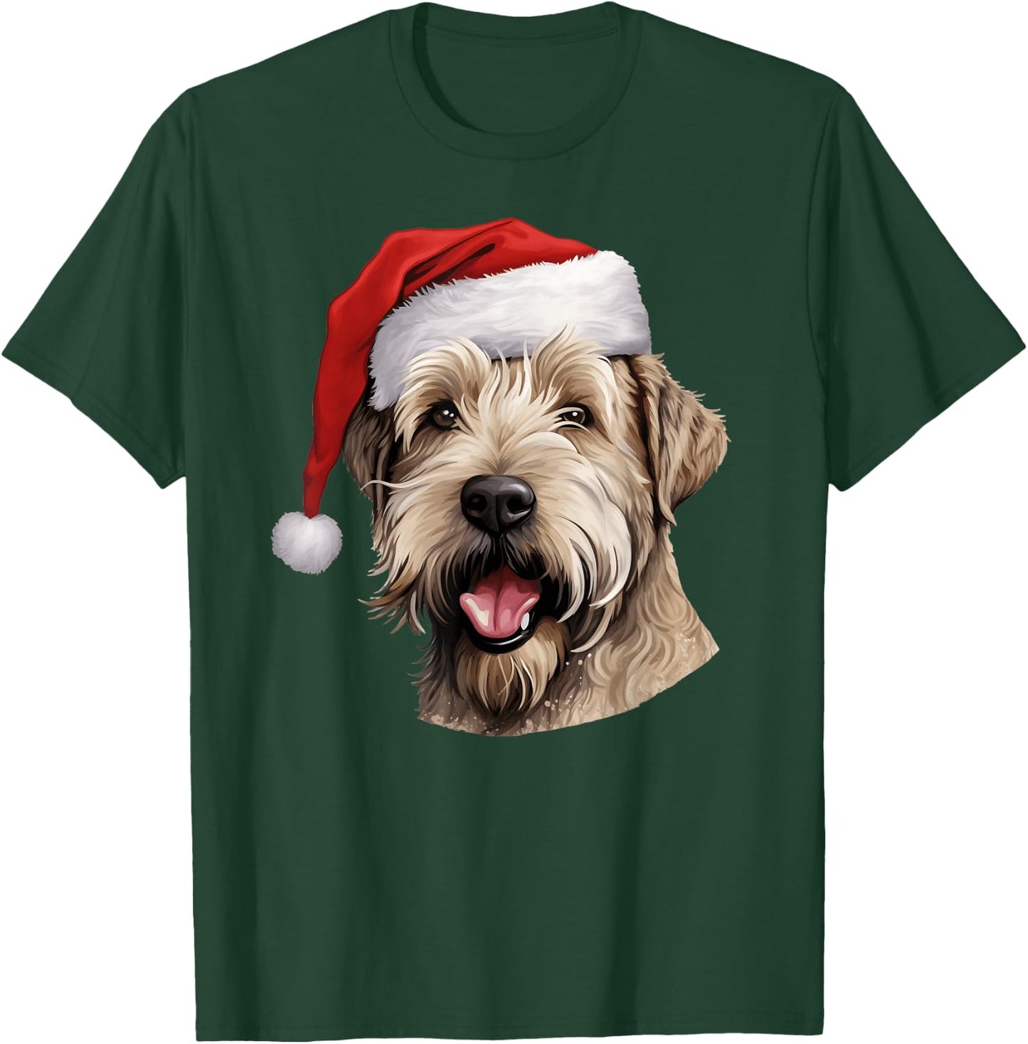Wheaten Terrier Santa Hat Christmas Sweater Xmas Pet Dogs T-Shirt - T-Shirt | Forest