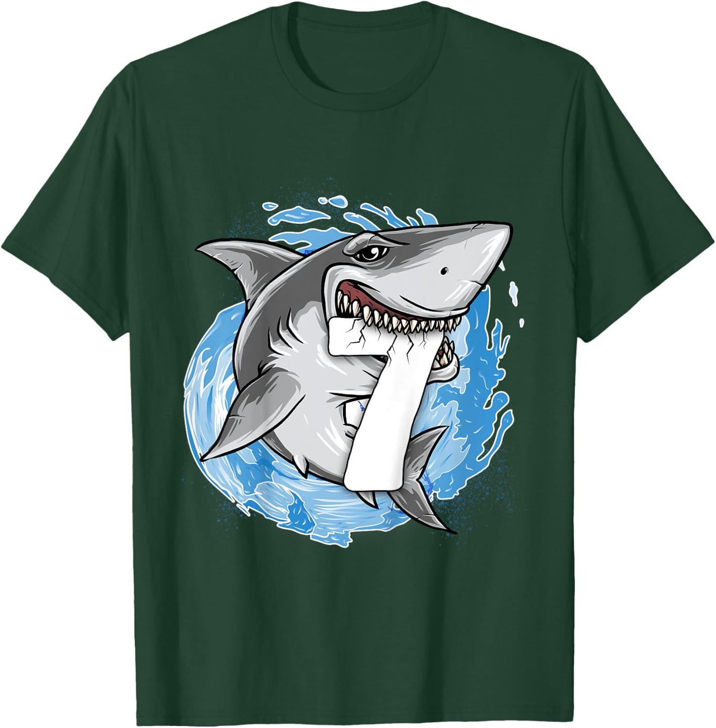 Kids Shark 7th Birthday Boy 7 year old Shark Theme Party 7 Shark T-Shirt - T-Shirt | Forest