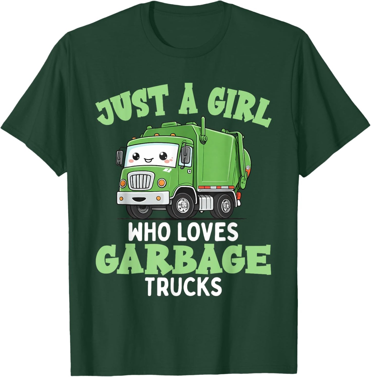 Kids A Girl Who Loves Garbage Trucks Birthday Party Toddlers T-Shirt - T-Shirt | Forest