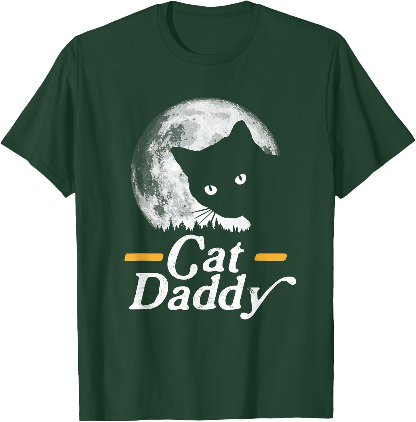 Cat Daddy Vintage Eighties Style Cat Retro Full Moon T-Shirt - T-Shirt | Forest