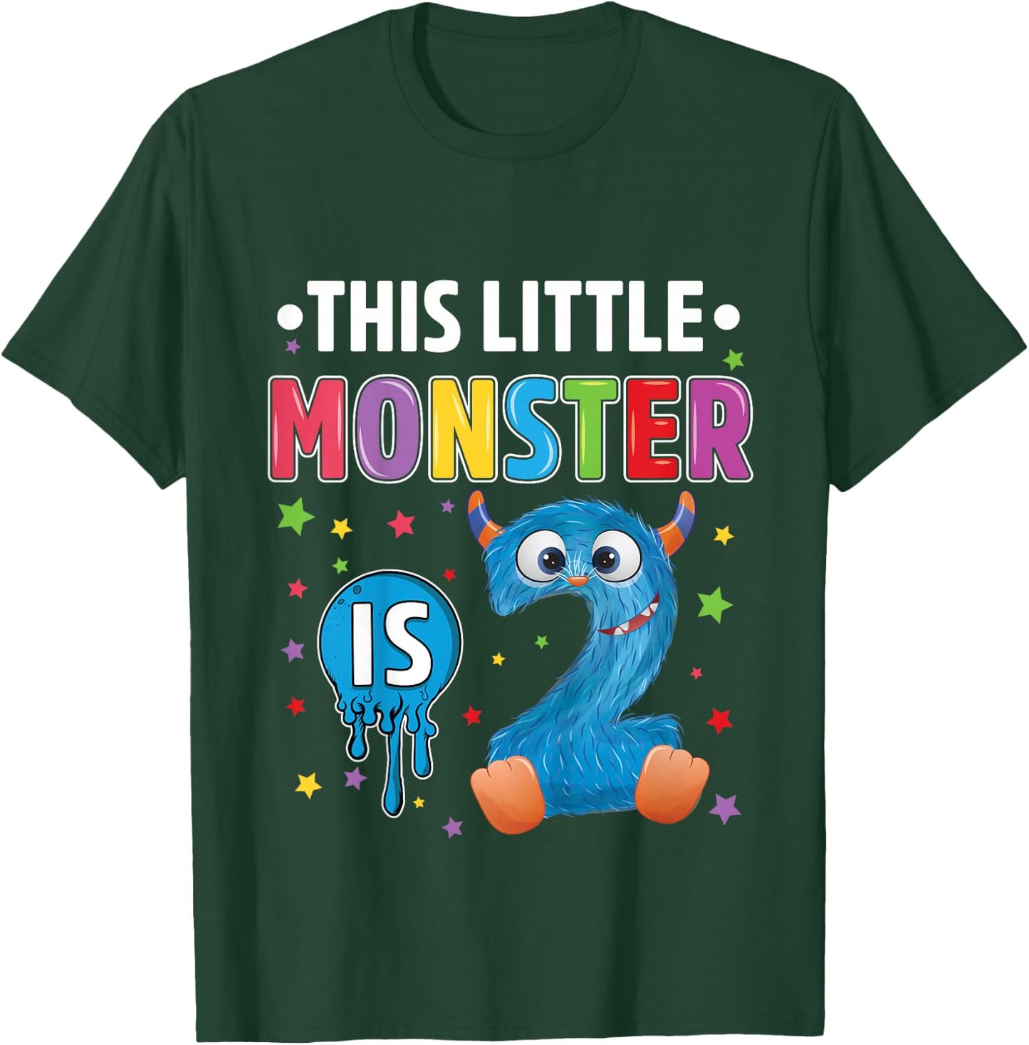 Little Monster Birthday 2 years old 2nd B-day Monster T-Shirt - T-Shirt | Forest