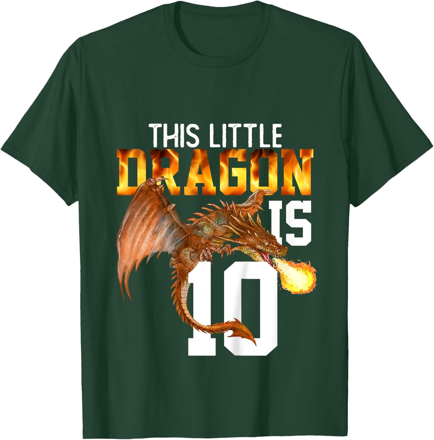 Turning 10 Year Old Birthday Gift Boy Dragon 10th Bday Girl T-Shirt - T-Shirt | Forest