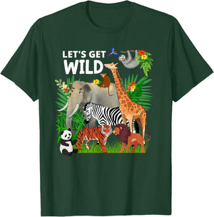 Zoo Animals Wildlife Birthday Party A Day At The Zoo Safari T-Shirt - T-Shirt | Forest