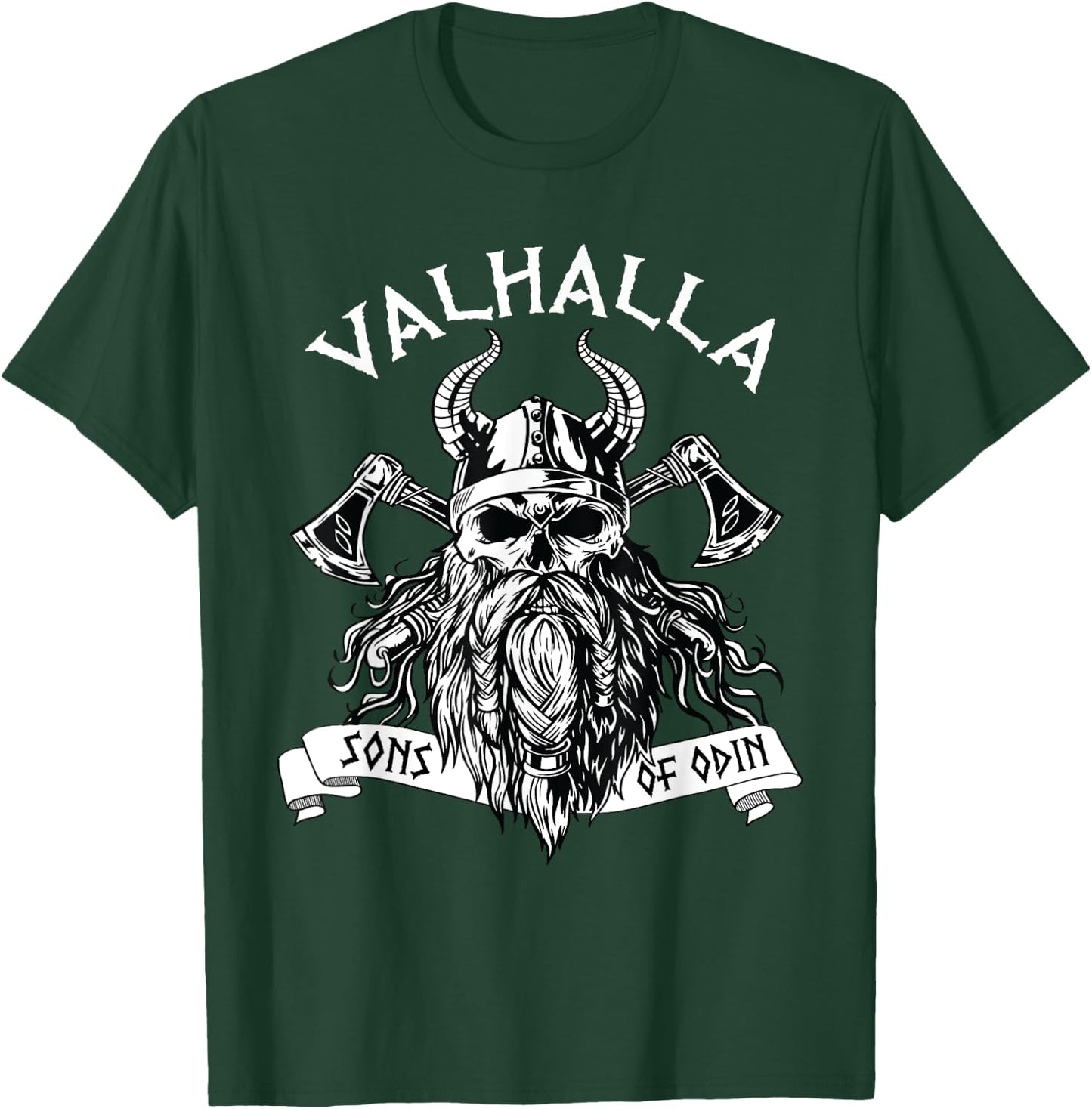 Viking Valhalla Sons Of Odin Norse Nordish Thor Mythology T-Shirt - T-Shirt | Forest