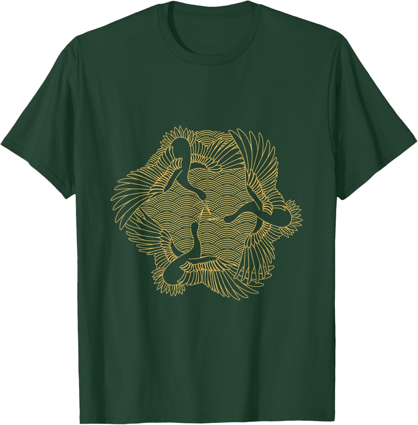 Common Crane Bird Cute Animal Nature Birdie Lover Origami T-Shirt - T-Shirt | Forest