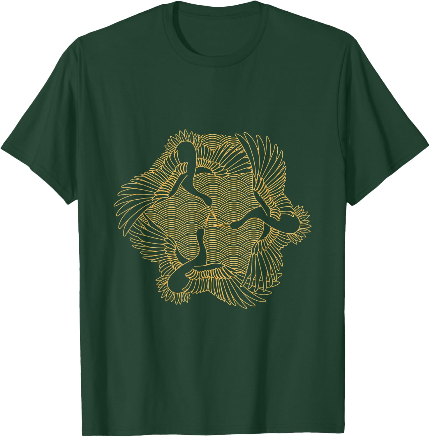 Common Crane Bird Cute Animal Nature Birdie Lover Origami T-Shirt - T-Shirt | Forest
