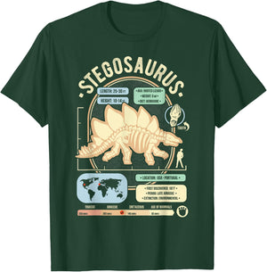 Dinosaur Facts - Stegosaurus Science & Anatomy Gift T-Shirt - T-Shirt | Forest