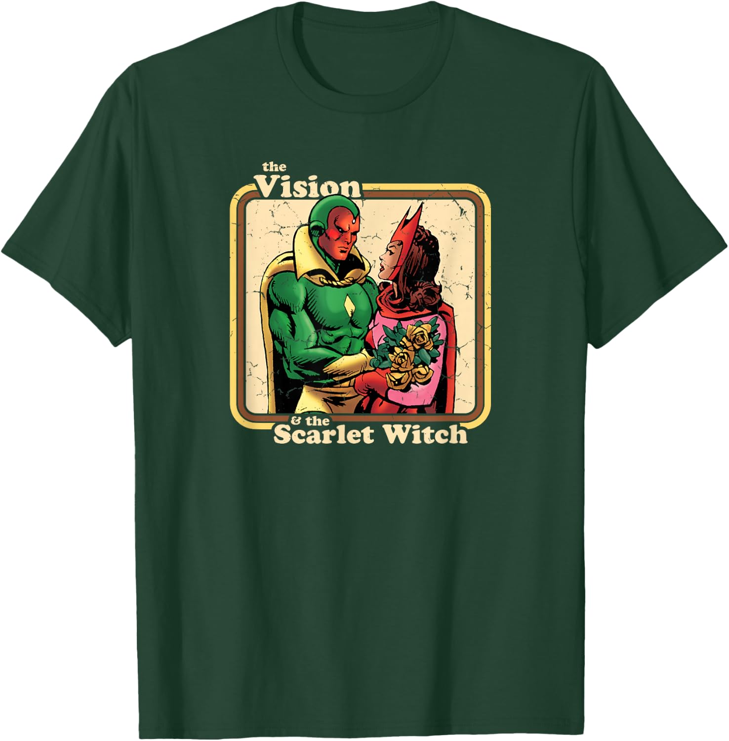Marvel The Vision and The Scarlet Witch Retro Comic T-Shirt - T-Shirt | Forest